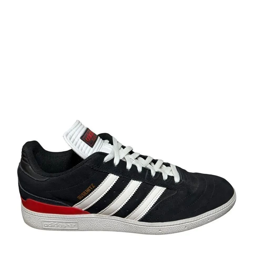 Adidas Black Busenitz and White Sneakers with Red Accents size 11.5